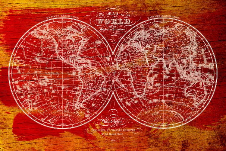 Woodgrain Hemispheres by 5by5collective wall art