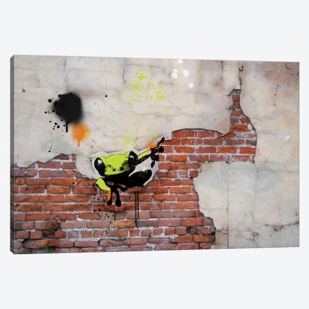 Peeping Frog Canvas Print #ICA482} by 5by5collective Canvas Artwork