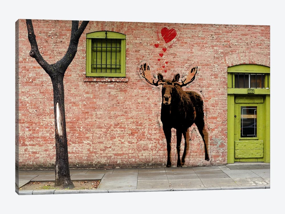 I Love Moose by 5by5collective 1-piece Canvas Print