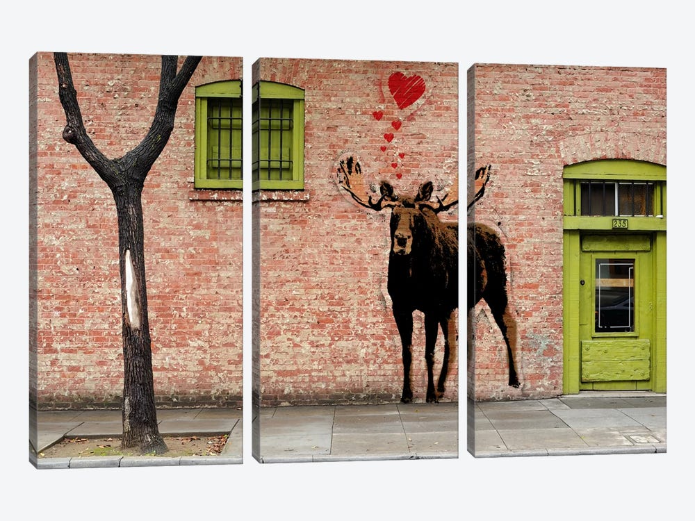 I Love Moose by 5by5collective 3-piece Canvas Print