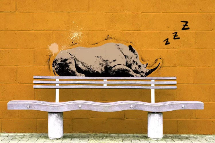 Sleepy Rhino by 5by5collective wall art