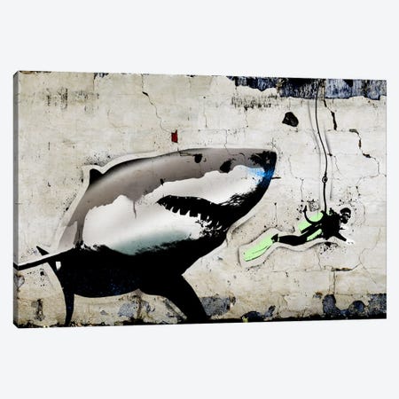 Shark Bait Canvas Print #ICA496} by 5by5collective Canvas Wall Art
