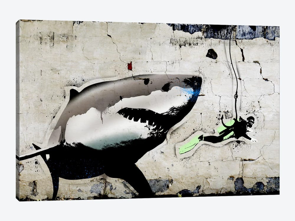 Shark Bait by 5by5collective 1-piece Canvas Artwork
