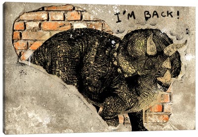 Blast From the Past Canvas Art Print - Stencil Animals