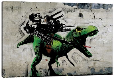 Ultimate Weapon Canvas Art Print - Tyrannosaurus Rex Art
