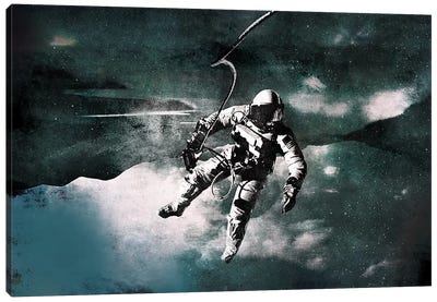 Space Walk Canvas Art Print - Astronaut Art