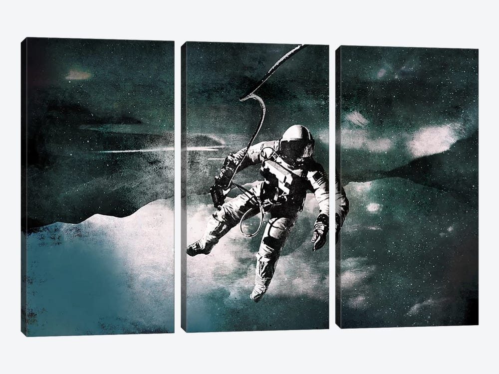 Space Walk by 5by5collective 3-piece Art Print