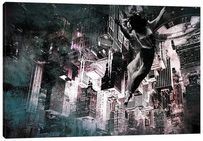 Angel of Manhattan Canvas Art Print - Contemporary Surrealism Collection