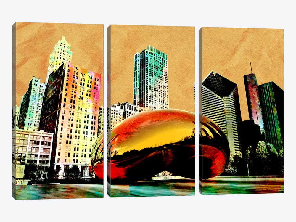 Burning Bean by 5by5collective 3-piece Canvas Print