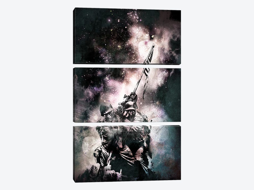 Raising the Flag by 5by5collective 3-piece Canvas Wall Art