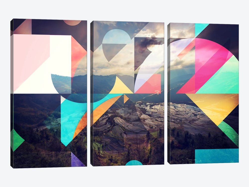 Shapes of the Terraced Mountain by 5by5collective 3-piece Canvas Artwork
