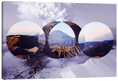 Mountain Ranges II Canvas Art Print - Circular Abstract Art