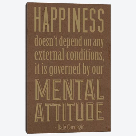 Happiness According to Carnegie 2 Canvas Print #ICA56} by 5by5collective Canvas Print
