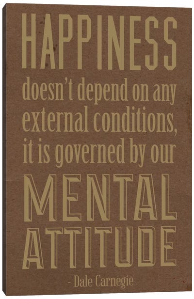Happiness According to Carnegie 2 Canvas Art Print - By Sentiment