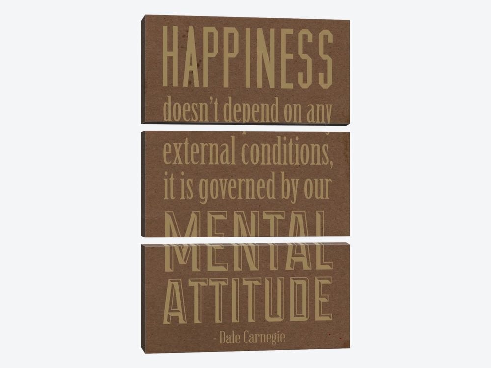 Happiness According to Carnegie 2 by 5by5collective 3-piece Canvas Art Print