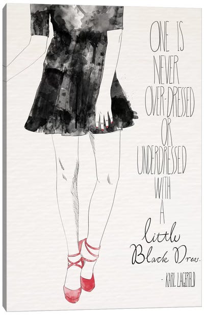 Little Black Dress Canvas Art Print - Dress & Gown Art