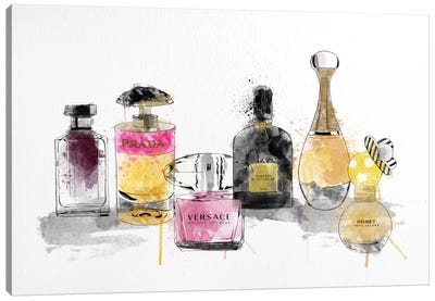 Aquarelle Canvas Art Print - Perfume Bottle Art