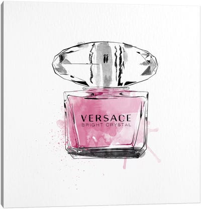 Versace Perfume Bottle - Framed Wall Art - White Splash