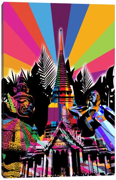 Bangkok Psychedelic Pop Canvas Art Print - Bangkok Art