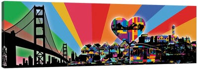 San Francisco Psychedelic Pop Canvas Art Print - San Francisco Skylines