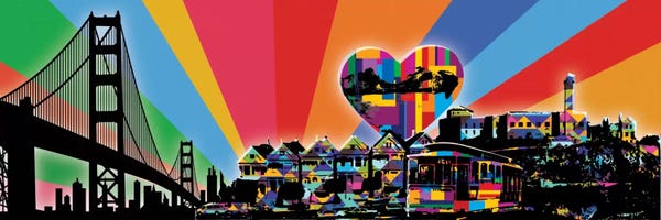 San Francisco Skylines: San Francisco Psychedelic Pop by 5by5collective