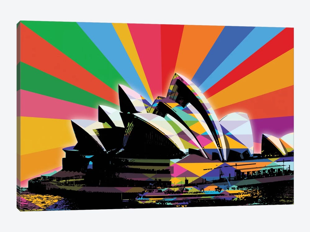 Sydney Psychedelic Pop by 5by5collective 1-piece Canvas Art Print