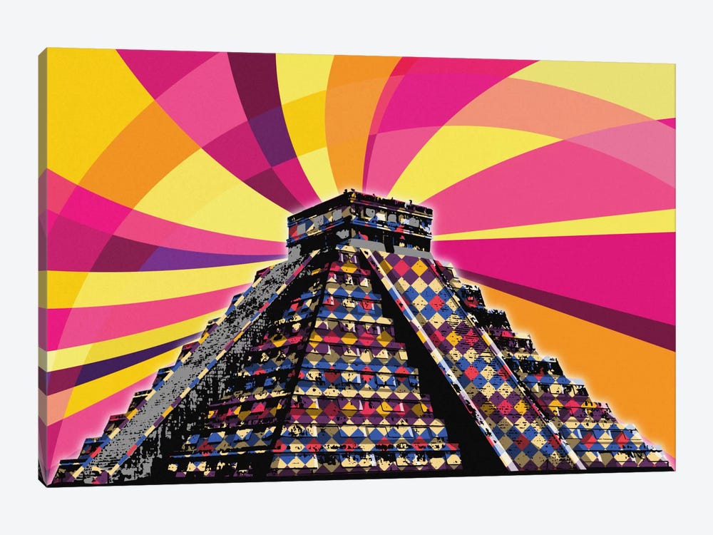 Chichen Itza Psychedelic Pop by 5by5collective 1-piece Art Print