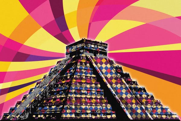 Ancient Ruins: Chichen Itza Psychedelic Pop by 5by5collective