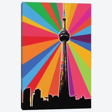CN Tower Psychedelic Pop Canvas Print #ICA653} by 5by5collective Canvas Print