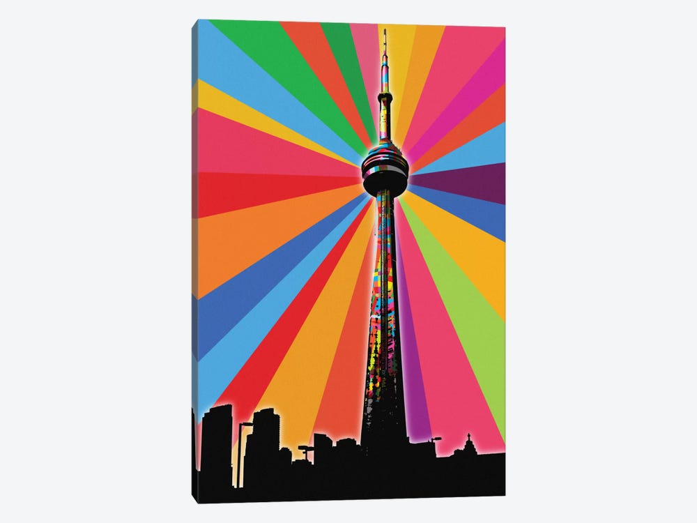 CN Tower Psychedelic Pop by 5by5collective 1-piece Canvas Wall Art