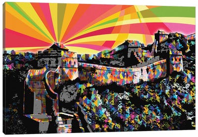 Great Wall of China Psychedelic Pop Canvas Art Print - The Seven Wonders of the World