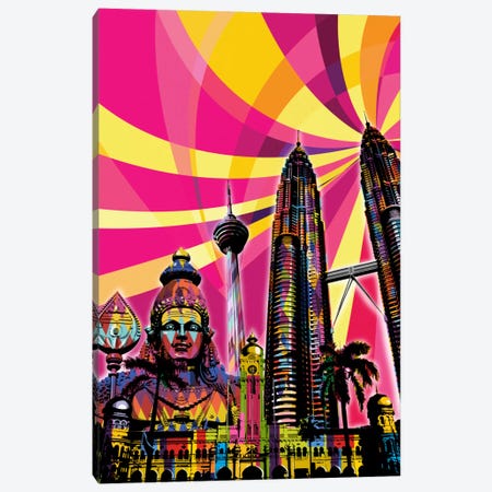 Kuala Lumpur Psychedelic Pop Canvas Print #ICA658} by 5by5collective Canvas Art Print