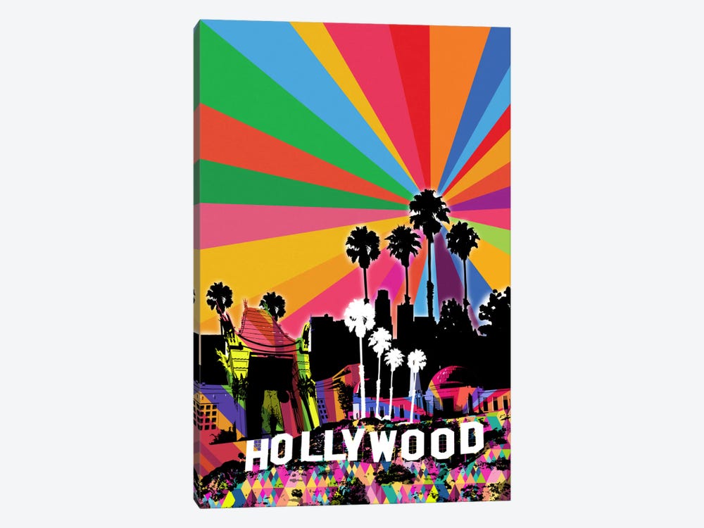 Los Angeles Psychedelic Pop 2 by 5by5collective 1-piece Canvas Artwork