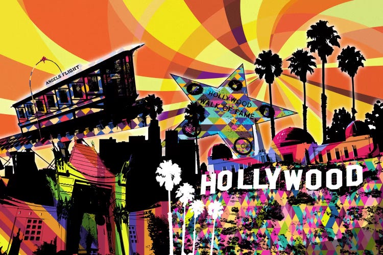 Los Angeles Psychedelic Pop 3 by 5by5collective wall art