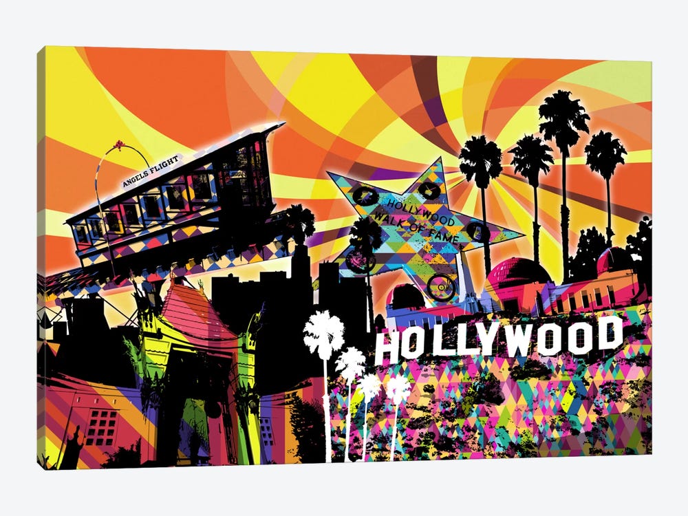 Los Angeles Psychedelic Pop 3 by 5by5collective 1-piece Canvas Print