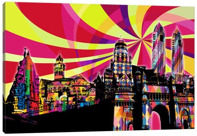 Mumbai Psychedelic Pop Canvas Art Print - Psychedelic Monuments