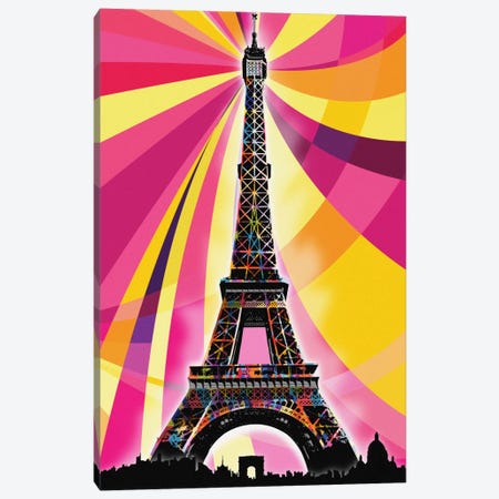 Paris Psychedelic Pop Canvas Print #ICA665} by 5by5collective Canvas Art Print