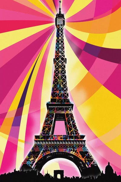 Eiffel Tower: Paris Psychedelic Pop by 5by5collective