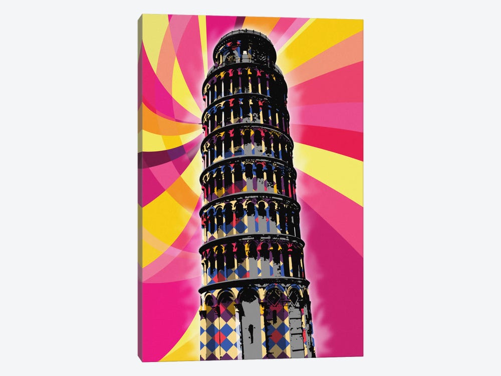 Pisa Psychedelic Pop by 5by5collective 1-piece Canvas Print