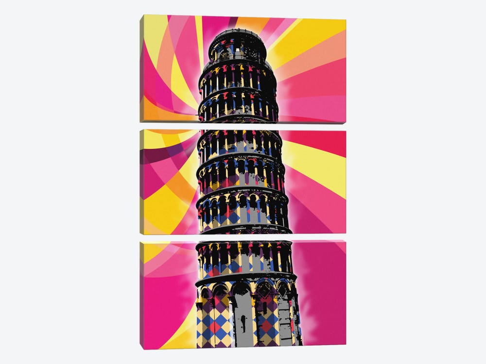 Pisa Psychedelic Pop by 5by5collective 3-piece Art Print