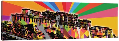 Potala Palace Psychedelic Pop Canvas Art Print - Tibet