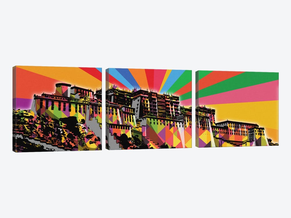 Potala Palace Psychedelic Pop by 5by5collective 3-piece Canvas Artwork