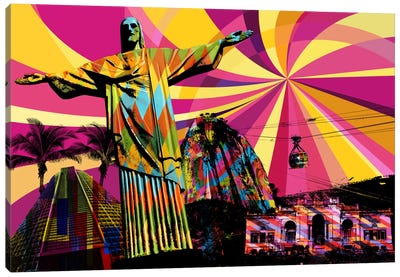 Rio Psychedelic Pop Canvas Art Print - Rio de Janeiro Art