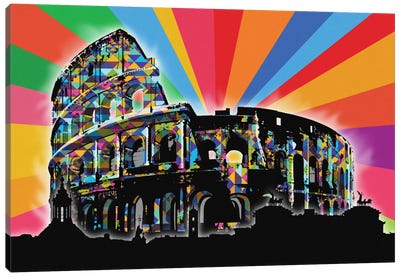Rome Psychedelic Pop Canvas Art Print - The Seven Wonders of the World