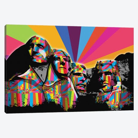 Mount Rushmore Psychedelic Pop Canvas Print #ICA671} by 5by5collective Canvas Art Print
