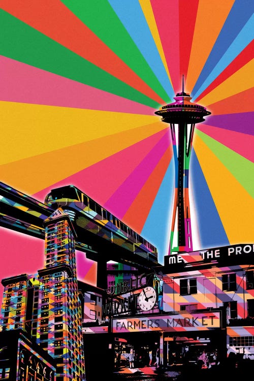 Seattle Psychedelic Pop by 5by5collective wall art