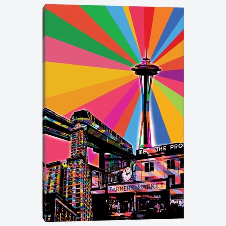 Seattle Psychedelic Pop Canvas Print #ICA672} by 5by5collective Art Print