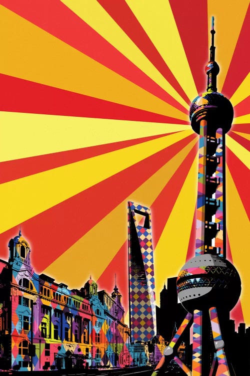 Shanghai Psychedelic Pop by 5by5collective wall art