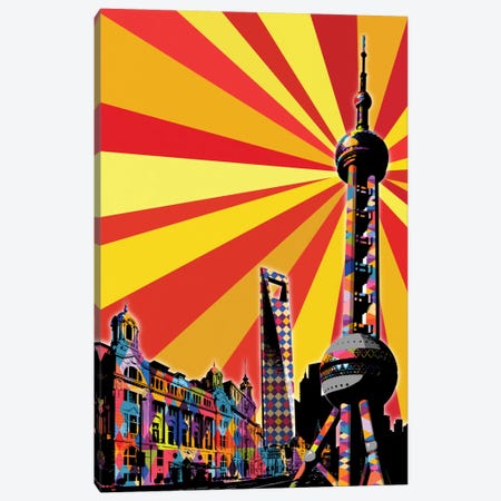Shanghai Psychedelic Pop Canvas Print #ICA673} by 5by5collective Canvas Print
