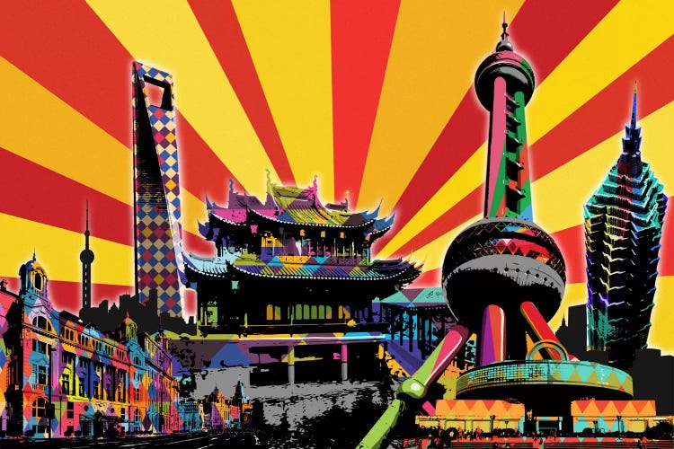 Shanghai Psychedelic Pop 2 by 5by5collective wall art